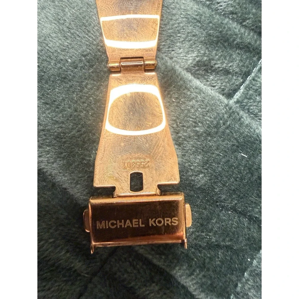 Michael Kors Tank MK 5412 Rose Gold Watch Rhinestone Glam